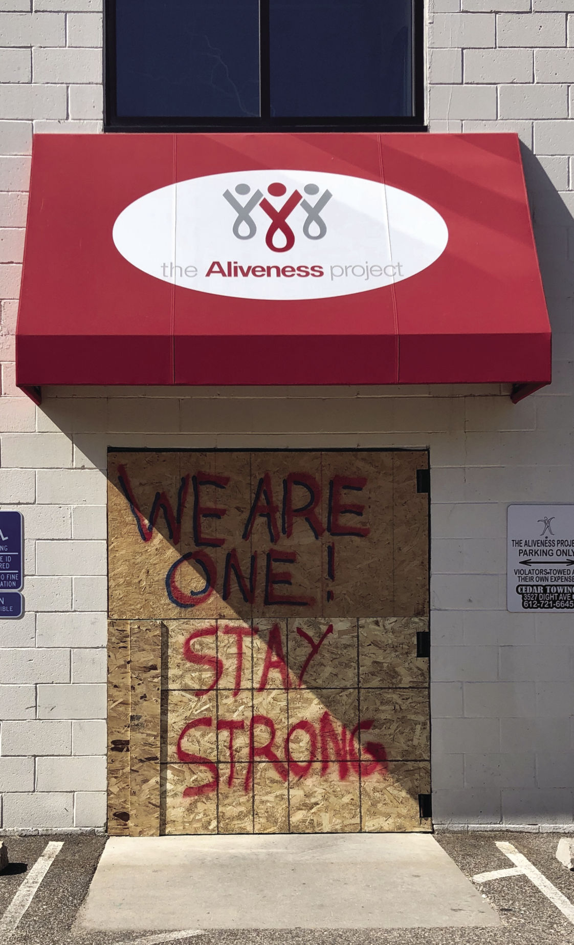 The Aliveness Project, boarded up